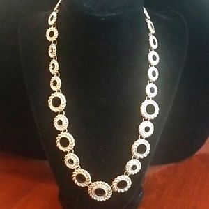 JONES NEW YORK Stunning Gold Rhinestone Necklace